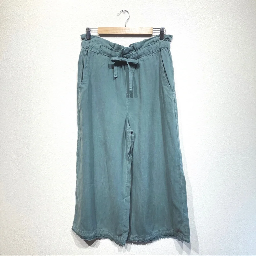 Cloth & Stone cropped wide leg pants with paper bag waist_2